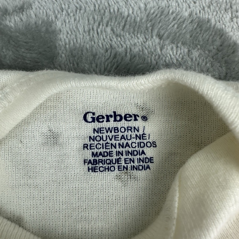 Gerber Set Of 2 Bodysuit Girls Newborn Pink Gold "So Cute" Bow Stars - Picture 2 of 4